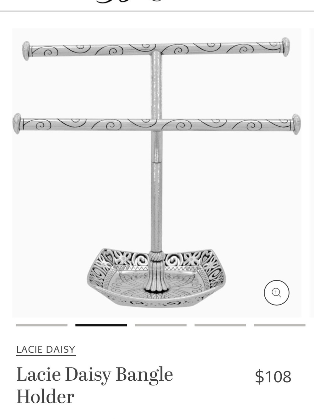 Brighton Lacie Daisy Silver Bangle Holder.